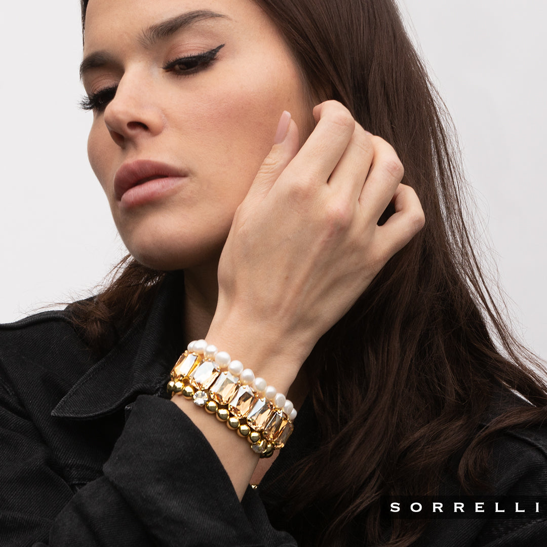 Four Crystal Stretch Bracelet - 4BFJ22BGCRY