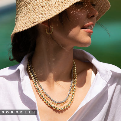 Crystal and Paperclip Chain Layered Necklace - 4NFJ8MXCRY
