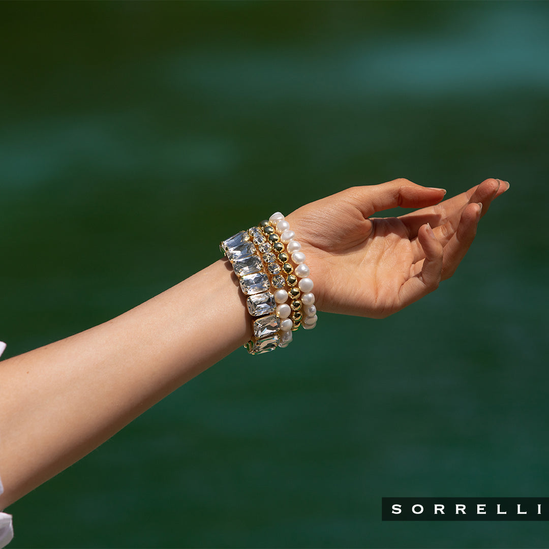 Pearl and Crystal Stretch Bracelet - 4BFJ41BGMDP