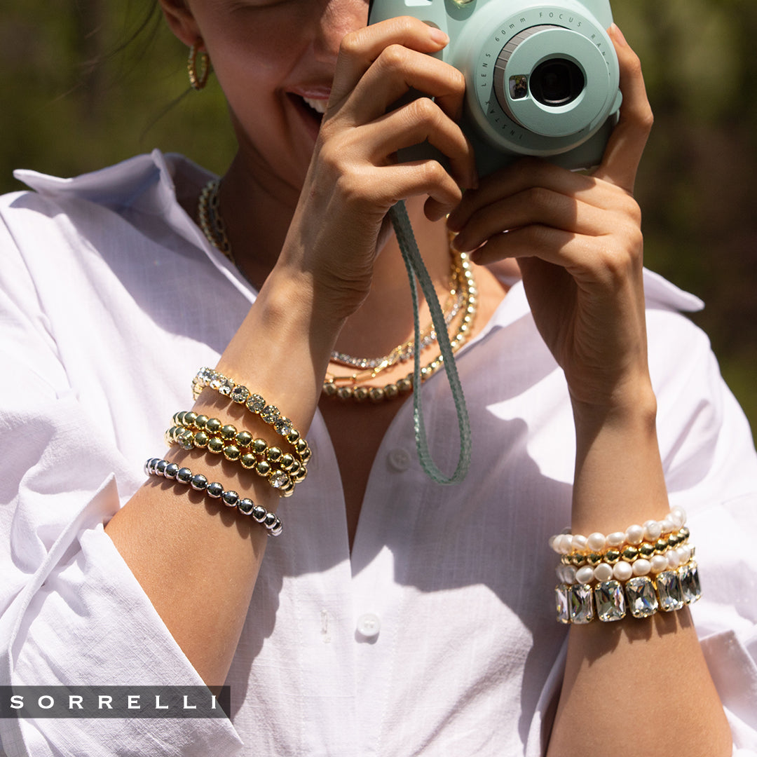 Four Crystal Stretch Bracelet - 4BFJ22BGCRY