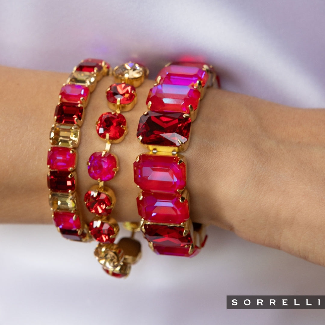 7 Inch Emerald Cut Stretch Bracelet - 4BFF70BGRCP