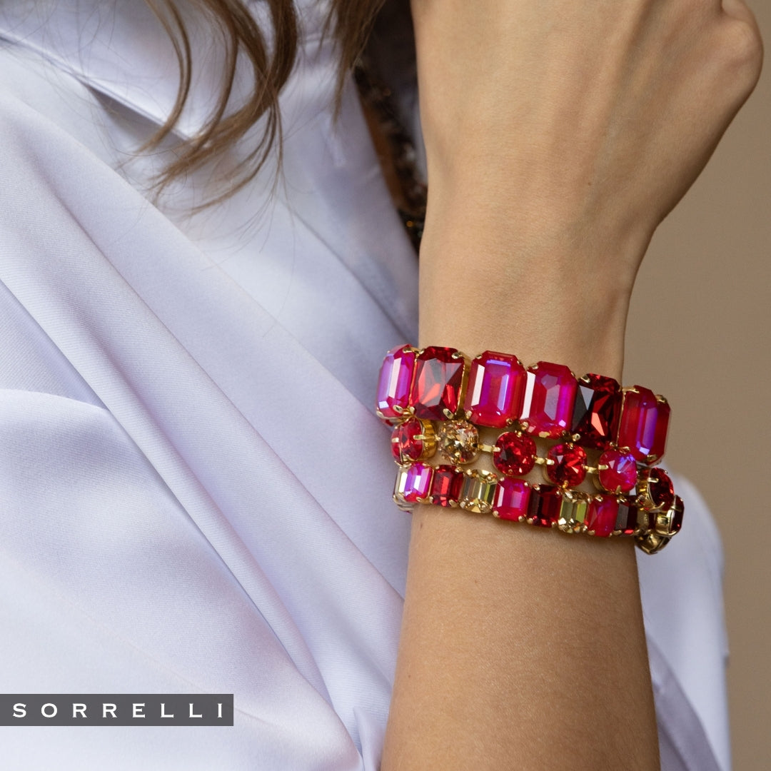 7 Inch Emerald Cut Stretch Bracelet - 4BFF70BGRCP