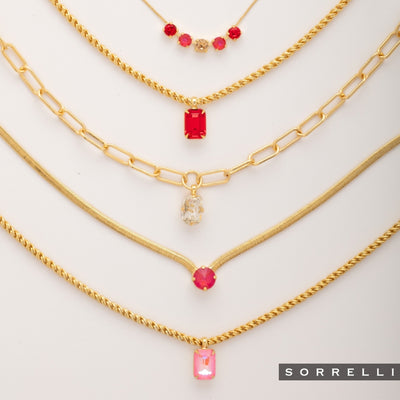 Emerald Rope Chain Pendant Necklace - NCT110BGLRD