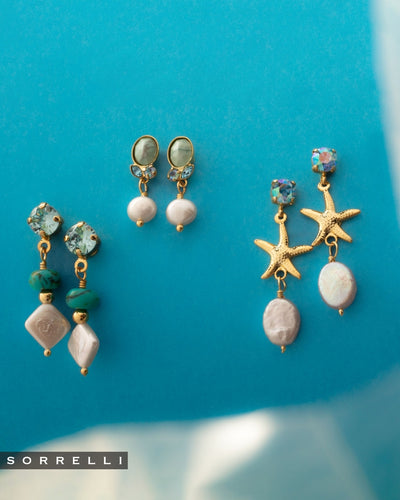 Starfish Pearl Dangle Earrings - EGE11BGCSD