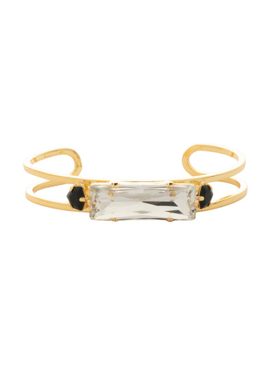 Lucinda Cuff Bracelet - 4BEN9BGEM - <p>An edgy take on a classic cuff. This features a beautiful large rectangular crystal in between two thin bands. From Sorrelli's Evening Moon collection in our Bright Gold-tone finish.</p>