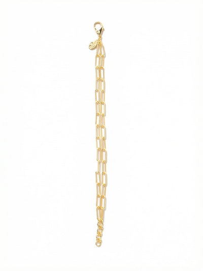 Rory Tennis Bracelet - 4BEV5BGMTL - <p>Two parallel strands of fine paperclip chain create a fluid, continuous loop of metallic texture. The elongated links catch the light quietly with every gesture you make. Built with a soft drape, this lightweight design offers the dimensional appeal of a layered look in a single piece. The adjustable length allows for a tailored fit that moves naturally through your day, serving as an effortless companion for heavier cuffs or a quiet accent entirely on its own.</p><ul>
<li>Dual strands of delicate paperclip chain for a built-in layered effect</li>
<li>Elongated open links offer fluid movement and a lightweight feel</li>
<li>Lobster claw clasp</li>
<li>3/4-inch adjustable extension chain</li>
<li>Protective e-coat finish for lasting wear</li>
<li>Includes signature organza pouch for gifting and travel</li>
</ul>