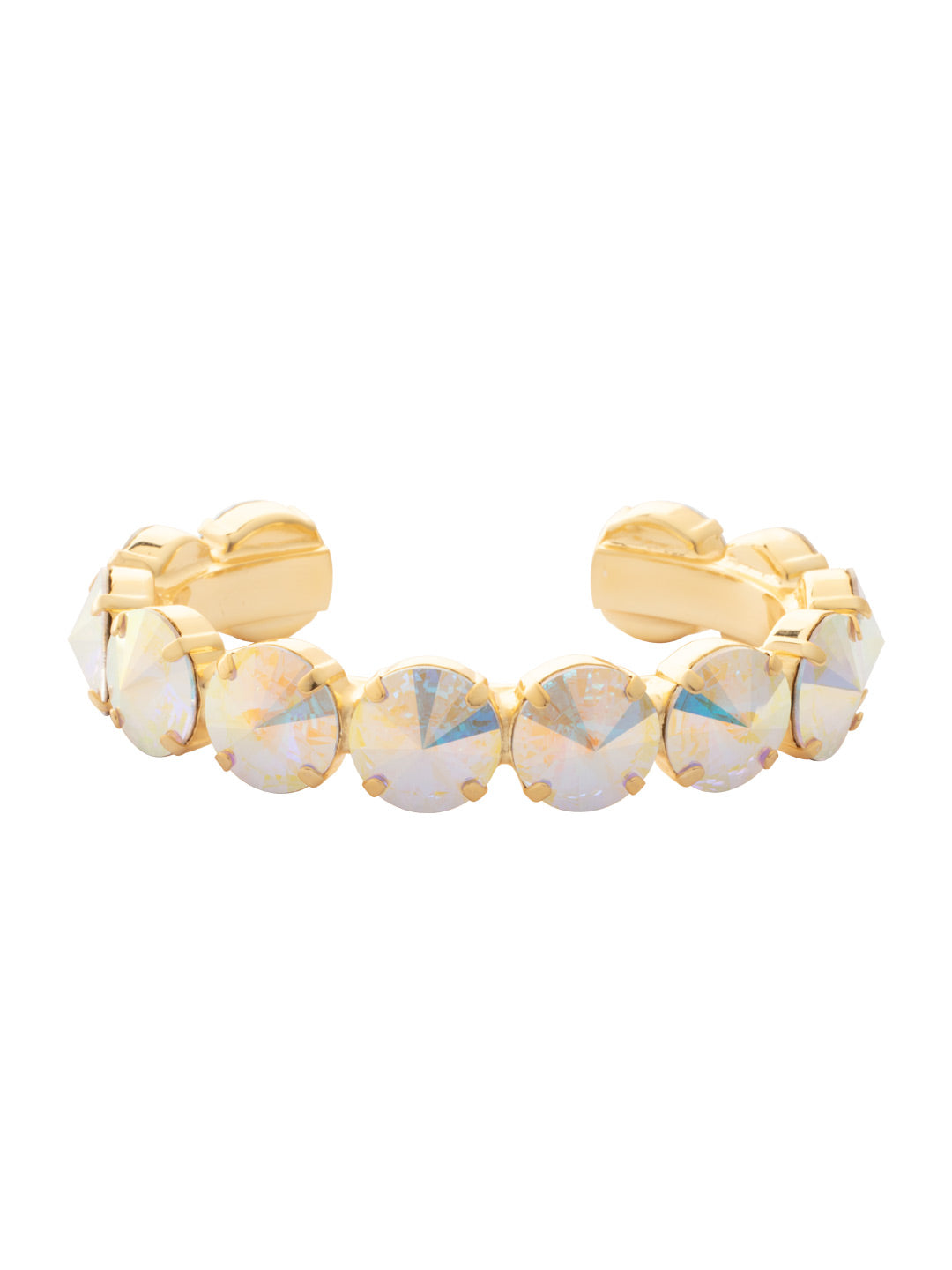 Nadine Cuff Bracelet - 4BEZ17BGCAB - <p>The Nadine Cuff Bracelet makes a bold statement; chunky round crystals fully encompass an adjustable metal band. From Sorrelli's Crystal Aurora Borealis collection in our Bright Gold-tone finish.</p>