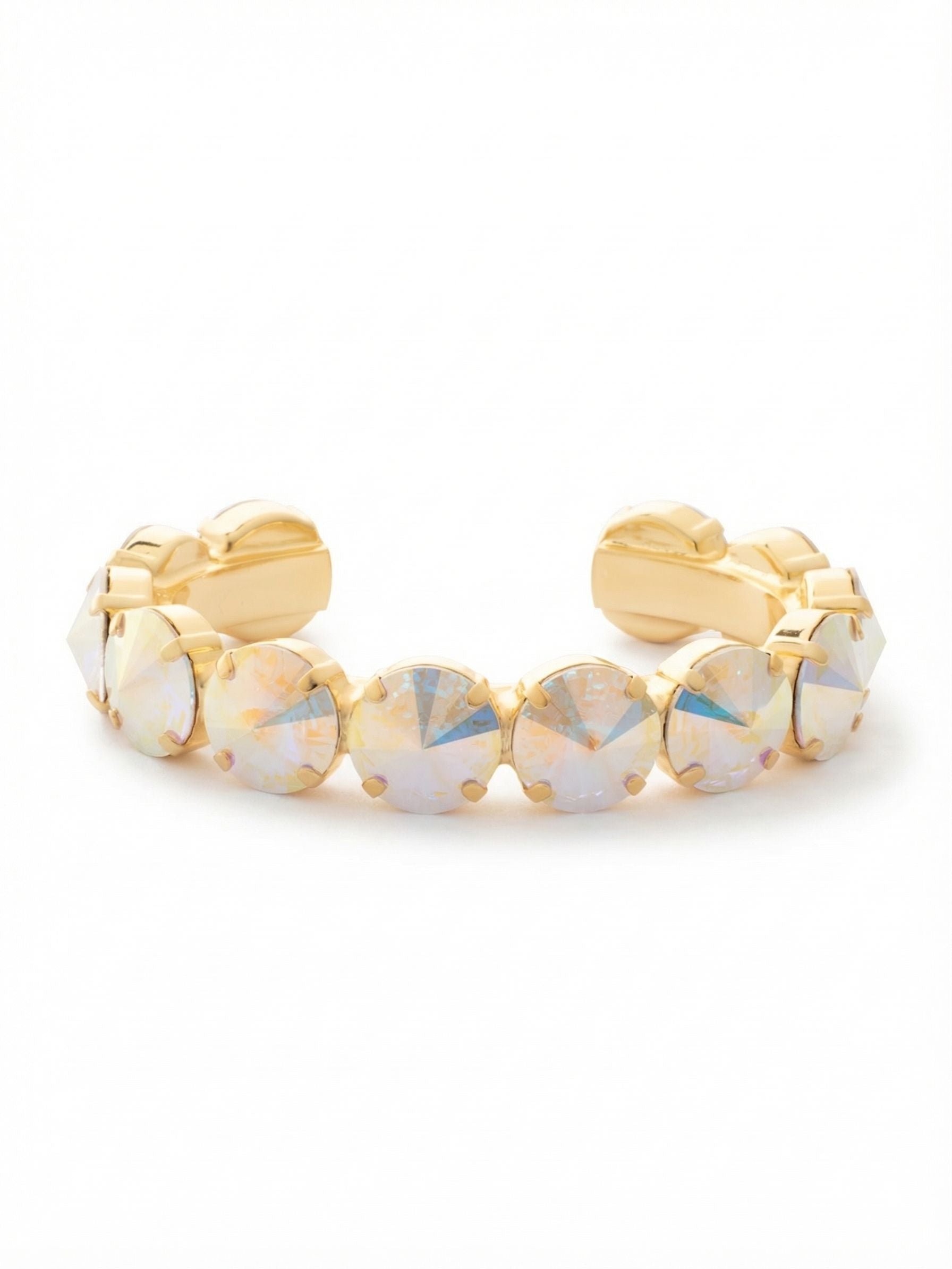 Nadine Cuff Bracelet - 4BEZ17BGCAB - <p>The Nadine Cuff Bracelet makes a bold statement; chunky round crystals fully encompass an adjustable metal band. From Sorrelli's Crystal Aurora Borealis collection in our Bright Gold-tone finish.</p>