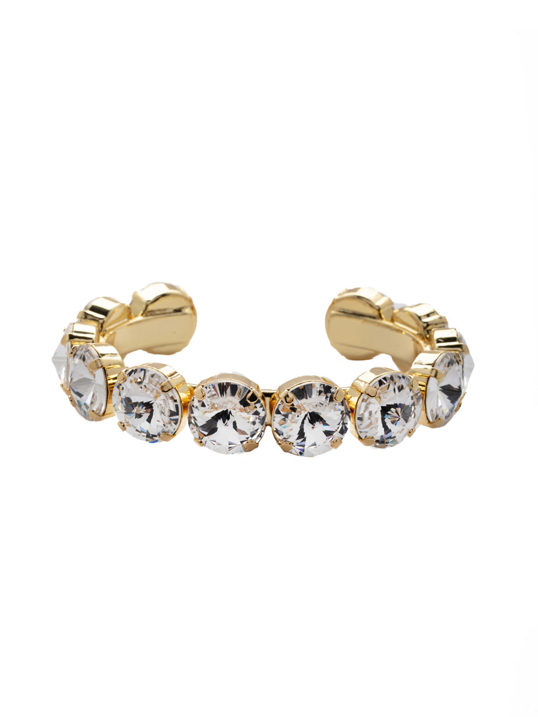 Nadine Cuff Bracelet - 4BEZ17BGCRY - <p>The Nadine Cuff Bracelet makes a bold statement; chunky round crystals fully encompass an adjustable metal band. From Sorrelli's Crystal collection in our Bright Gold-tone finish.</p>