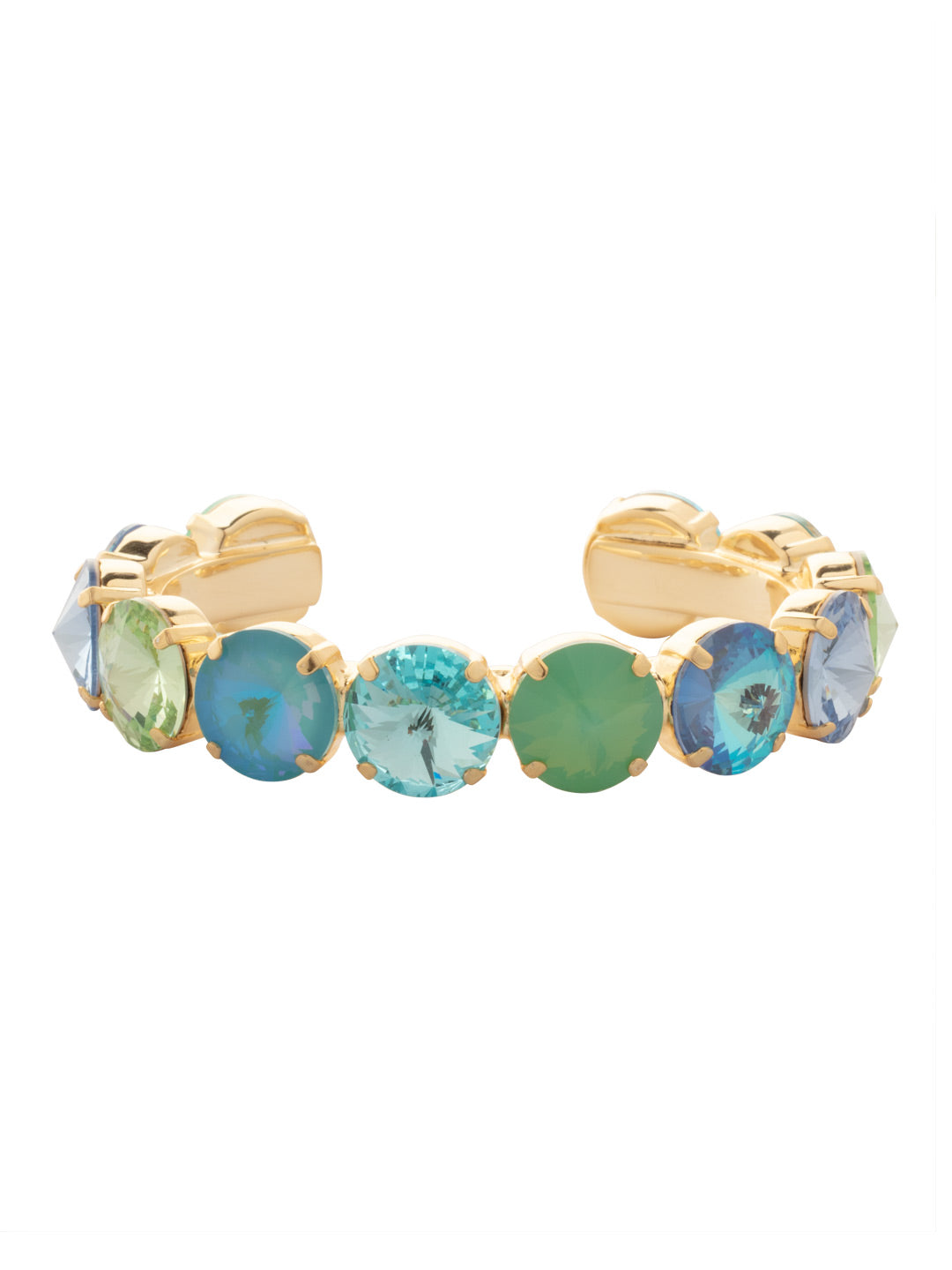 Nadine Cuff Bracelet - 4BEZ17BGOC - <p>The Nadine Cuff Bracelet makes a bold statement; chunky round crystals fully encompass an adjustable metal band. From Sorrelli's Ocean collection in our Bright Gold-tone finish.</p>