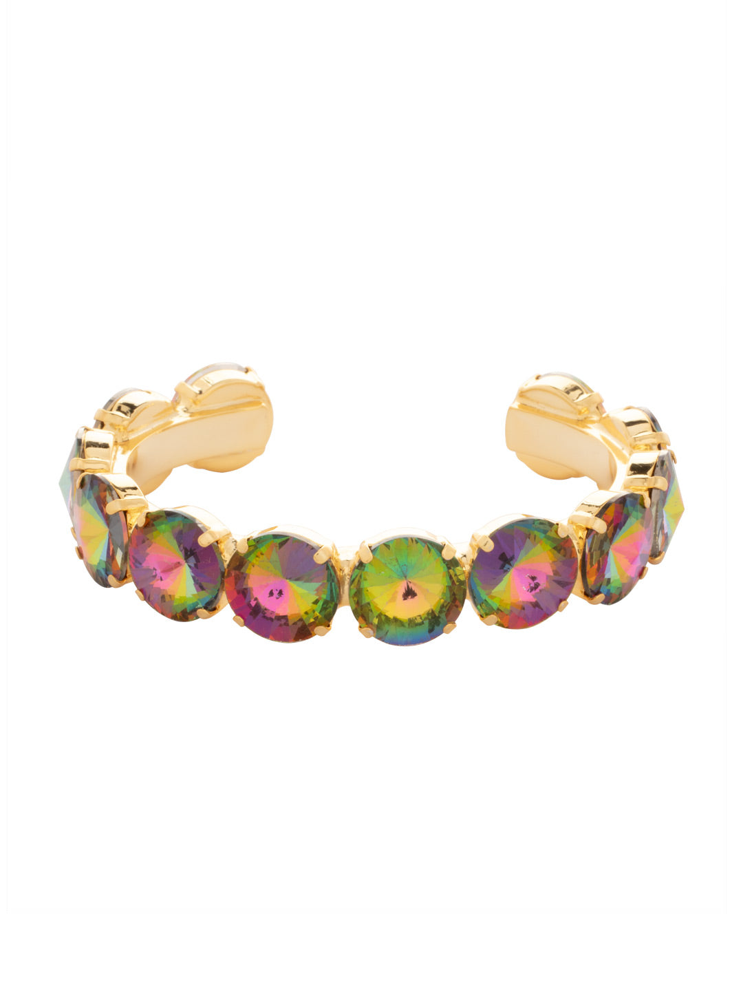 Nadine Cuff Bracelet - 4BEZ17BGVO - <p>The Nadine Cuff Bracelet makes a bold statement; chunky round crystals fully encompass an adjustable metal band. From Sorrelli's Volcano collection in our Bright Gold-tone finish.</p>