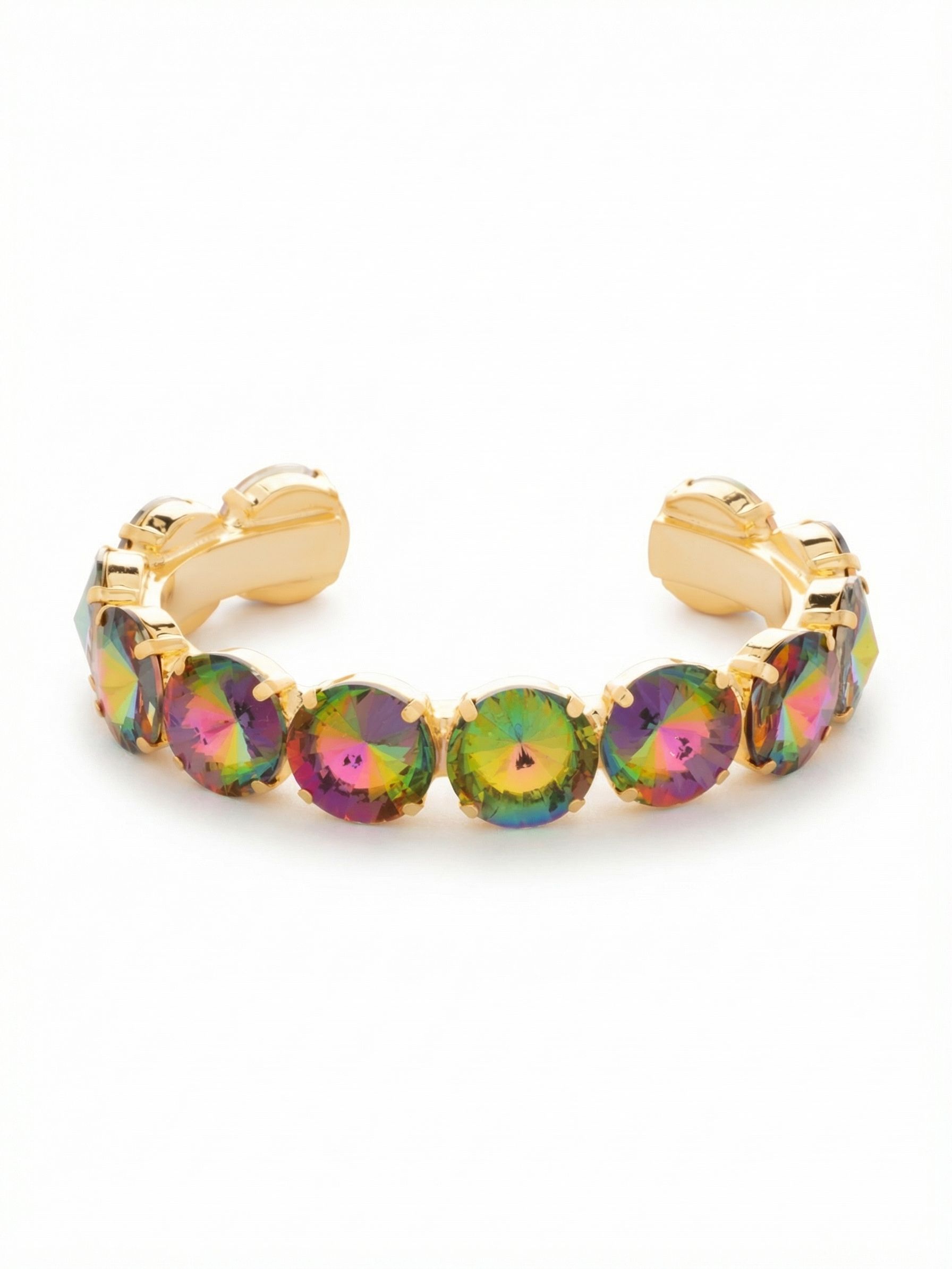 Nadine Cuff Bracelet - 4BEZ17BGVO - <p>The Nadine Cuff Bracelet makes a bold statement; chunky round crystals fully encompass an adjustable metal band. From Sorrelli's Volcano collection in our Bright Gold-tone finish.</p>