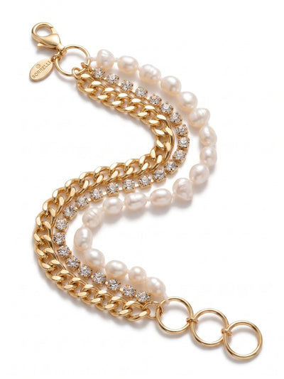 Jordan Pearl Tennis Bracelet - 4BFC2BGMDP - <p>The Jordan Tennis Bracelet is an effortless layered look featuring a row of freshwater pearls, chains, and crystals.</p>