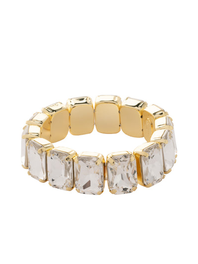 Emerald Cut Stretch Bracelet - 4BFF70BGCRY - <p>The Emerald Cut Stretch Bracelet features repeating emerald cut crystals on a multi-layered stretchy jewelry filament, creating a durable and trendy statement piece. From Sorrelli's Crystal collection in our Bright Gold-tone finish.</p>