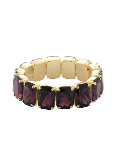 Emerald Cut Stretch Bracelet - 4BFF70BGMRL - <p>The Emerald Cut Stretch Bracelet features repeating emerald cut crystals on a multi-layered stretchy jewelry filament, creating a durable and trendy statement piece. From Sorrelli's Merlot collection in our Bright Gold-tone finish.</p>