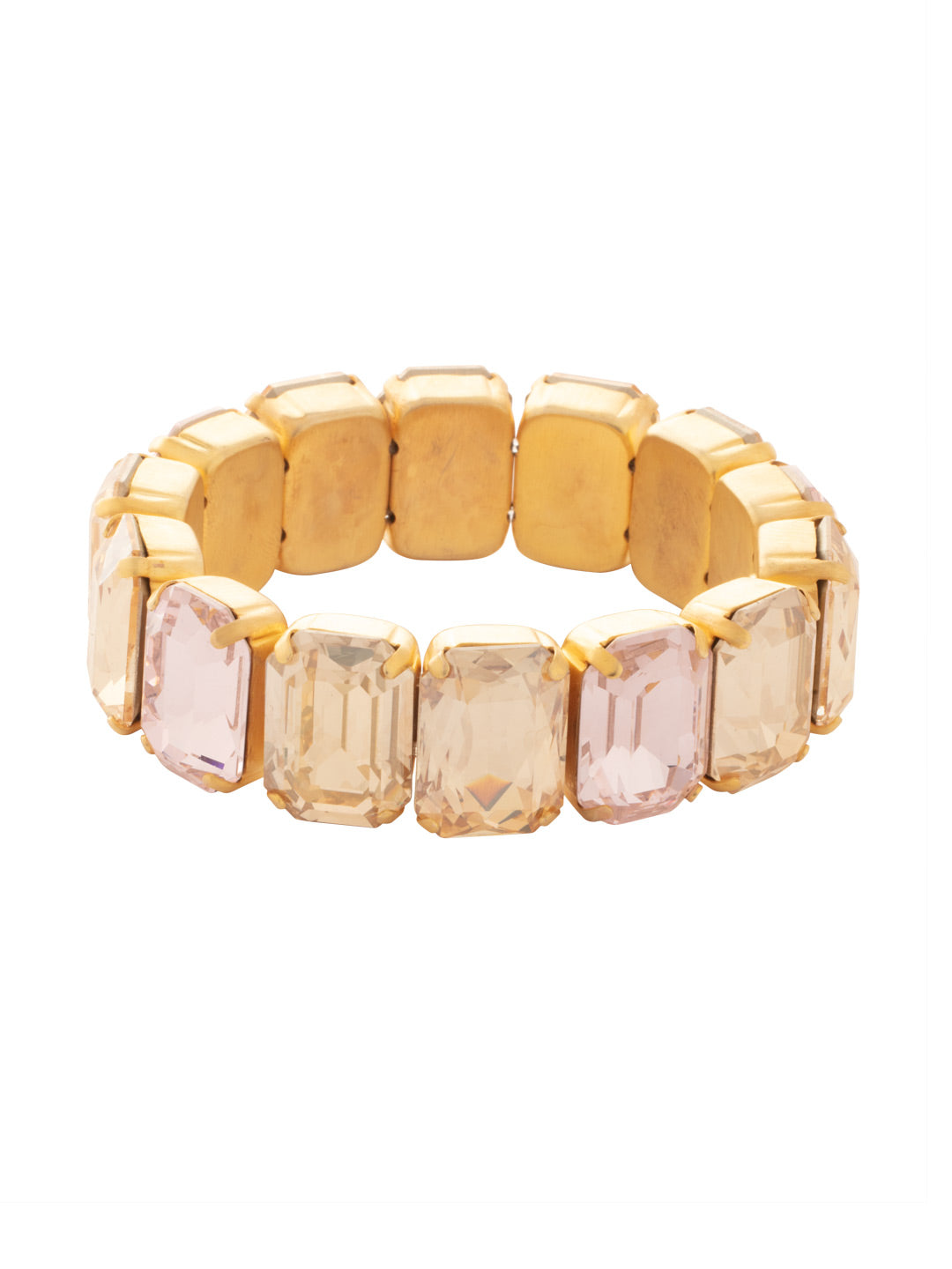 7 Inch Emerald Cut Stretch Bracelet - 4BFF70MGGGO - <p>The 7 Inch Emerald Cut Stretch Bracelet features repeating emerald cut crystals on a multi-layered stretchy jewelry filament, creating a durable and trendy statement piece. 7 inches, fitting average wrist sizes. From Sorrelli's Golden Goddess collection in our Matte Gold-tone finish.</p>