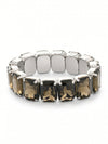 7 Inch Emerald Cut Stretch Bracelet
