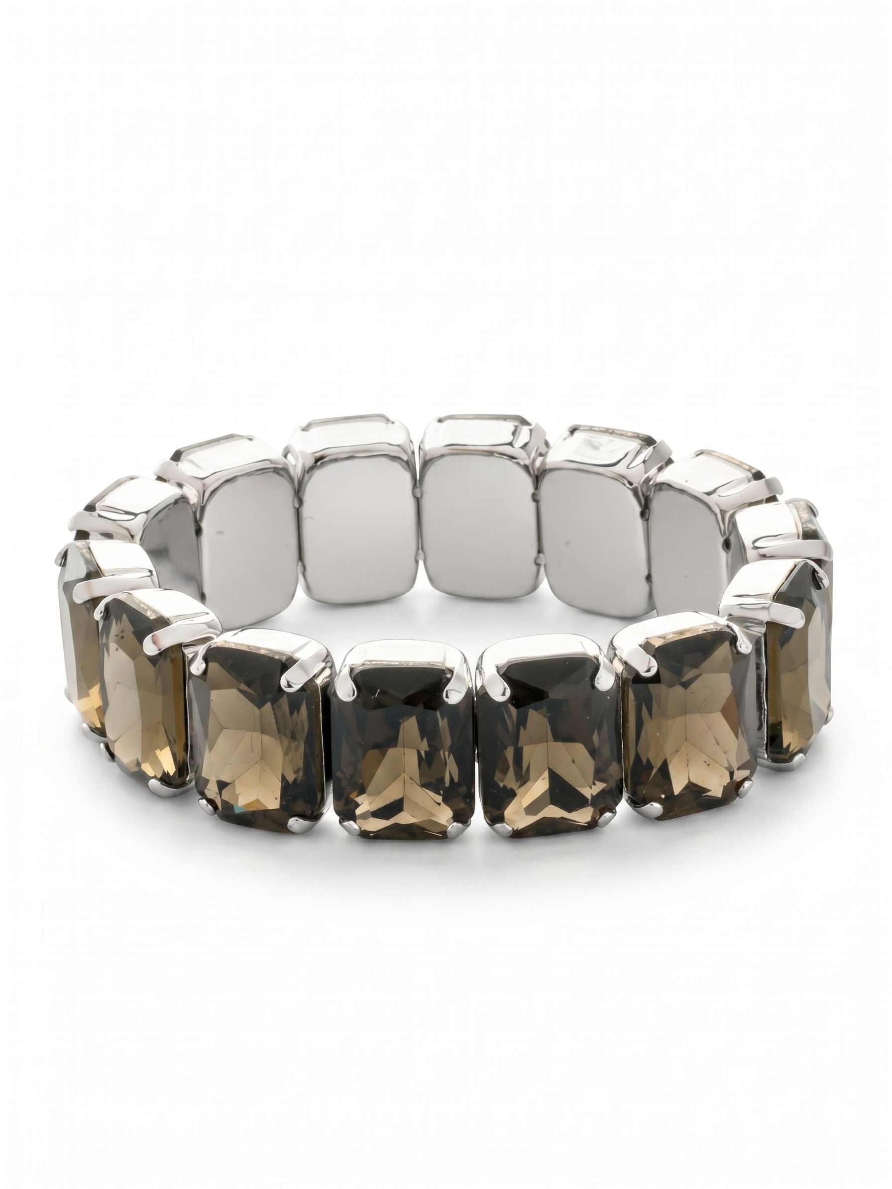 7 Inch Emerald Cut Stretch Bracelet - 4BFF70PDASP - <p>The 7 Inch Emerald Cut Stretch Bracelet features repeating emerald cut crystals on a multi-layered stretchy jewelry filament, creating a durable and trendy statement piece. 7 inches, fitting average wrist sizes. From Sorrelli's Aspen SKY collection in our Palladium finish.</p>