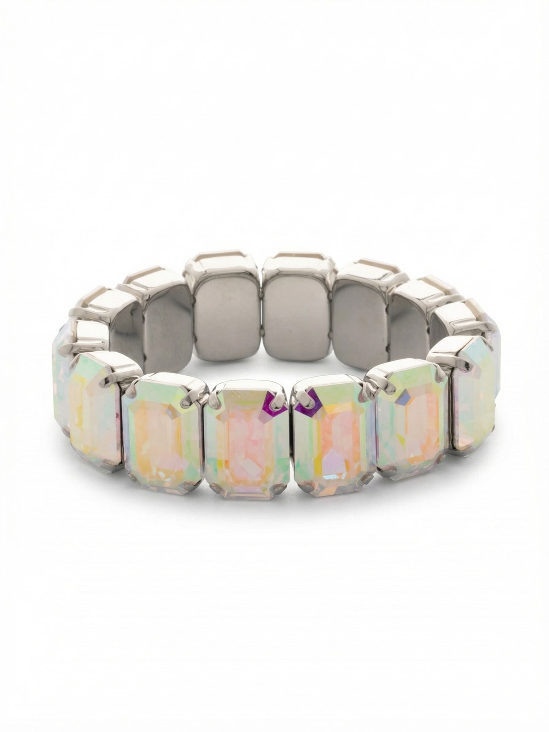 7 Inch Emerald Cut Stretch Bracelet - 4BFF70PDCAB - <p>The 7 Inch Emerald Cut Stretch Bracelet features repeating emerald cut crystals on a multi-layered stretchy jewelry filament, creating a durable and trendy statement piece. 7 inches, fitting average wrist sizes.</p>