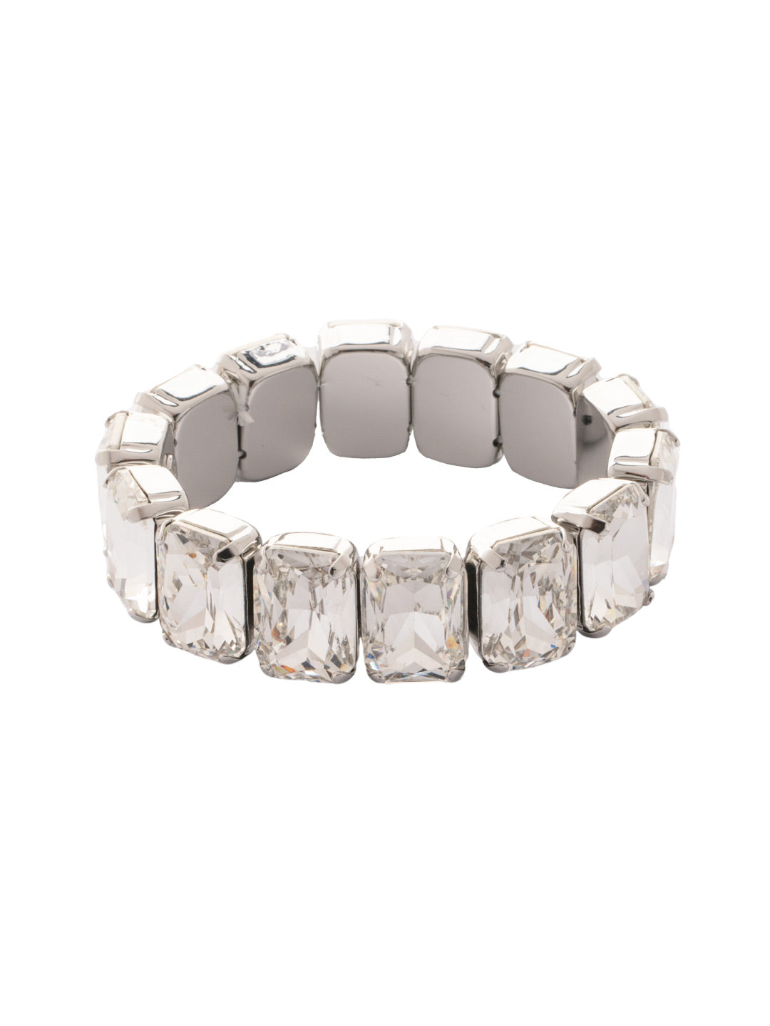 7 Inch Emerald Cut Stretch Bracelet - 4BFF70PDCRY - <p>The 7 Inch Emerald Cut Stretch Bracelet features repeating emerald cut crystals on a multi-layered stretchy jewelry filament, creating a durable and trendy statement piece. 7 inches, fitting average wrist sizes. From Sorrelli's Crystal collection in our Palladium finish.</p>