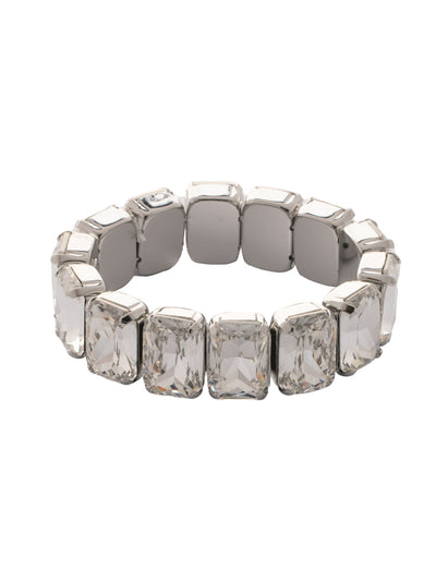 Emerald Cut Stretch Bracelet - 4BFF70PDCRY - <p>The Emerald Cut Stretch Bracelet features repeating emerald cut crystals on a multi-layered stretchy jewelry filament, creating a durable and trendy statement piece. From Sorrelli's Crystal collection in our Palladium finish.</p>