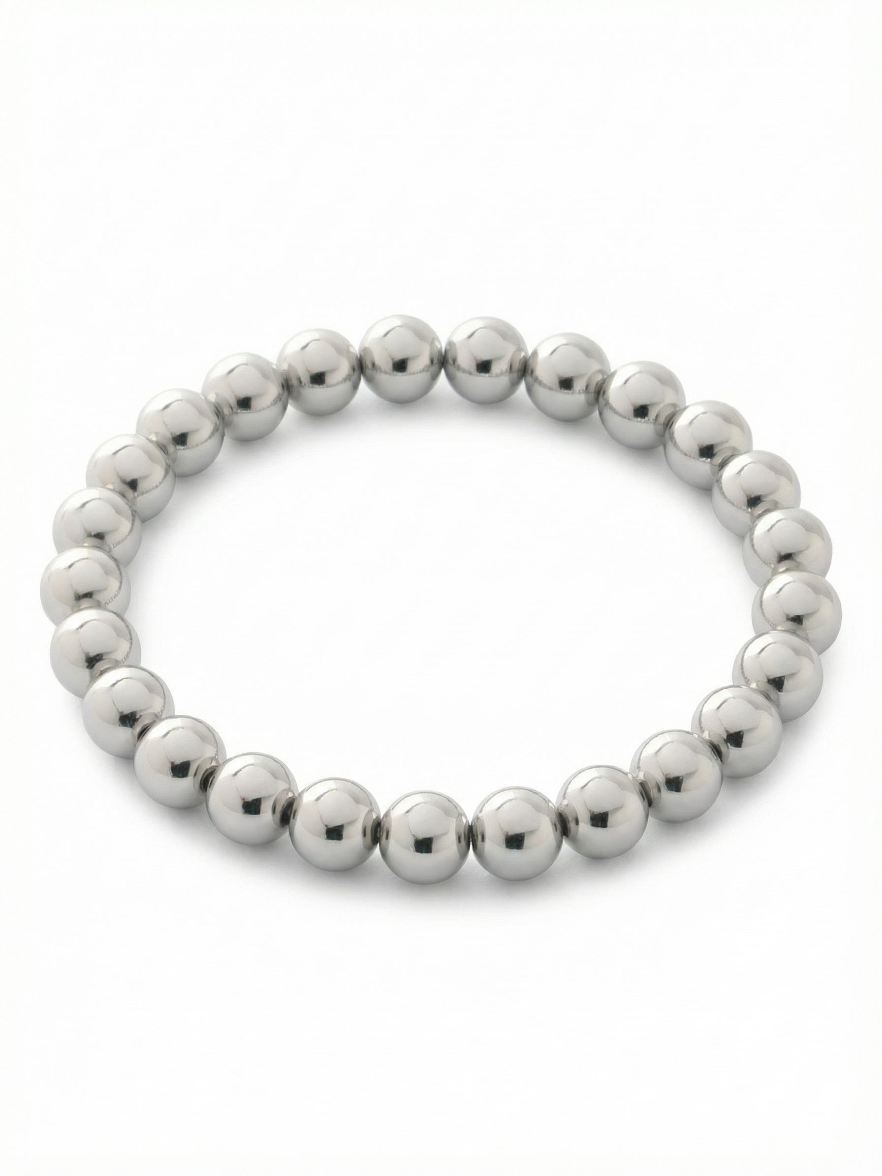 Zola Stretch Bracelet - 4BFJ20PDMTL - <p>A sleek line of highly reflective spheres, the Zola Stretch Bracelet brings a clean, mirrored surface to your daily stack. Polished palladium beads roll easily over the hand, finding a comfortable, flexible fit that moves as you do. These rounded metallic elements catch ambient light from every angle, providing a cool contrast when grouped with faceted crystals or worn as a solitary, modern accent. It offers effortless layering and grounding texture without the complication of clasps.</p><ul>
<li>Continuous line of highly polished spherical metallic beads</li>
<li>Flexible construction designed to roll easily over the hand</li>
<li>Stretch easy slip-on design</li>
<li>Protective e-coat finish for lasting wear</li>
<li>Includes signature organza pouch for gifting and travel</li>
</ul>