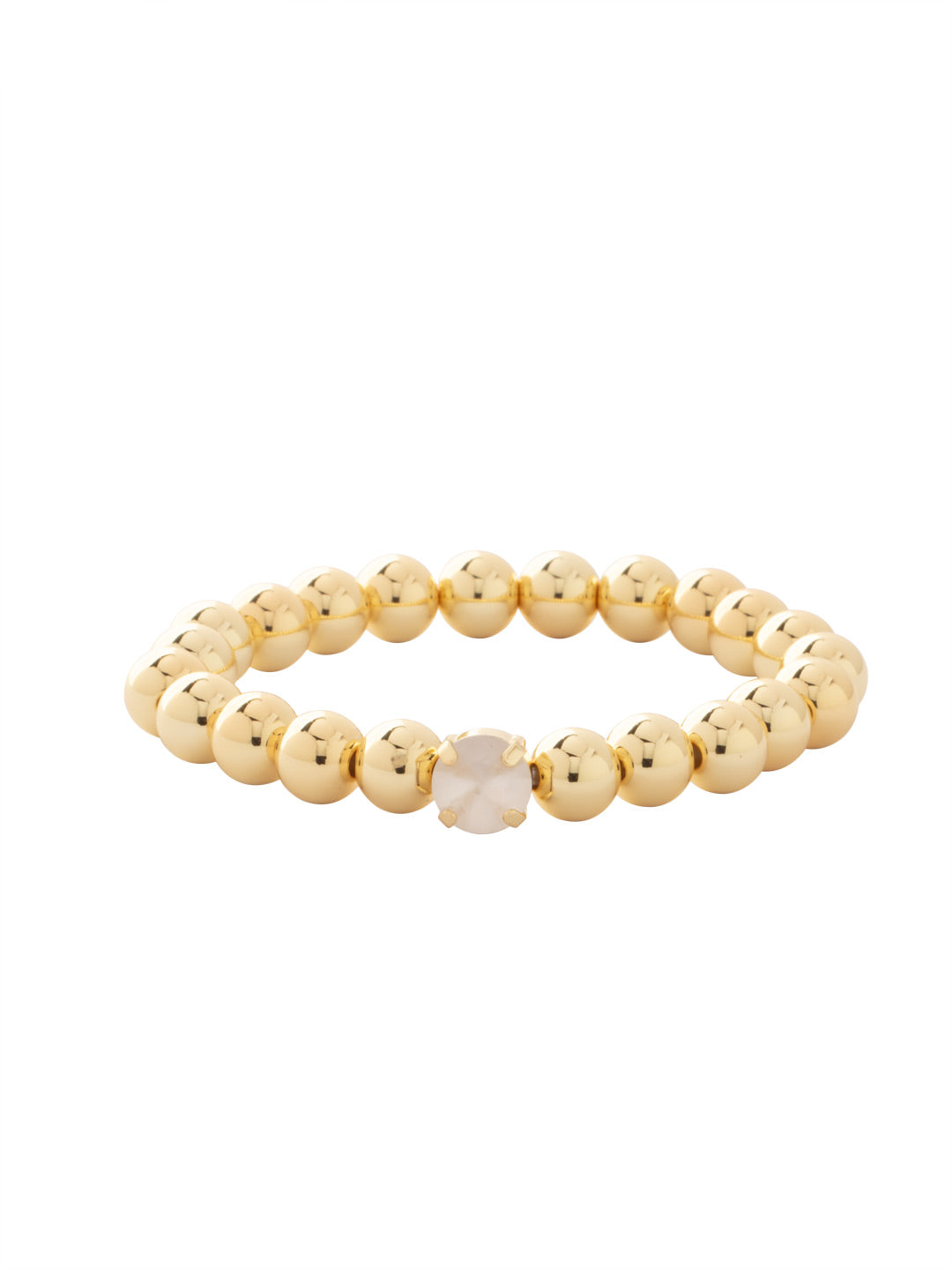 Single Crystal Stretch Bracelet - 4BFJ21BGFRC - <p>Single Crystal Stretch Bracelet features repeating metal beads and a single round cut crystal on a multi-layered stretchy jewelry filament, creating a durable and trendy piece. From Sorrelli's Frosted Crystal collection in our Bright Gold-tone finish.</p>