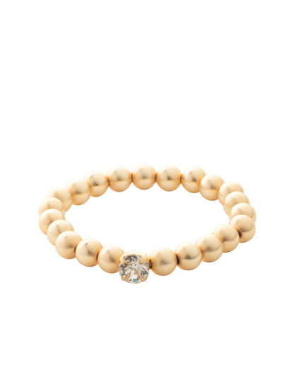 Single Crystal Stretch Bracelet - 4BFJ21MGCRY - <p>Single Crystal Stretch Bracelet features repeating metal beads and a single round cut crystal on a multi-layered stretchy jewelry filament, creating a durable and trendy piece. From Sorrelli's Crystal collection in our Matte Gold-tone finish.</p>