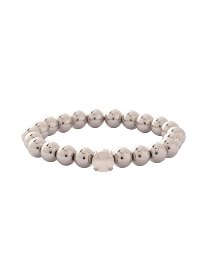 Single Crystal Stretch Bracelet - 4BFJ21PDFRC - <p>Single Crystal Stretch Bracelet features repeating metal beads and a single round cut crystal on a multi-layered stretchy jewelry filament, creating a durable and trendy piece. From Sorrelli's Frosted Crystal collection in our Palladium finish.</p>