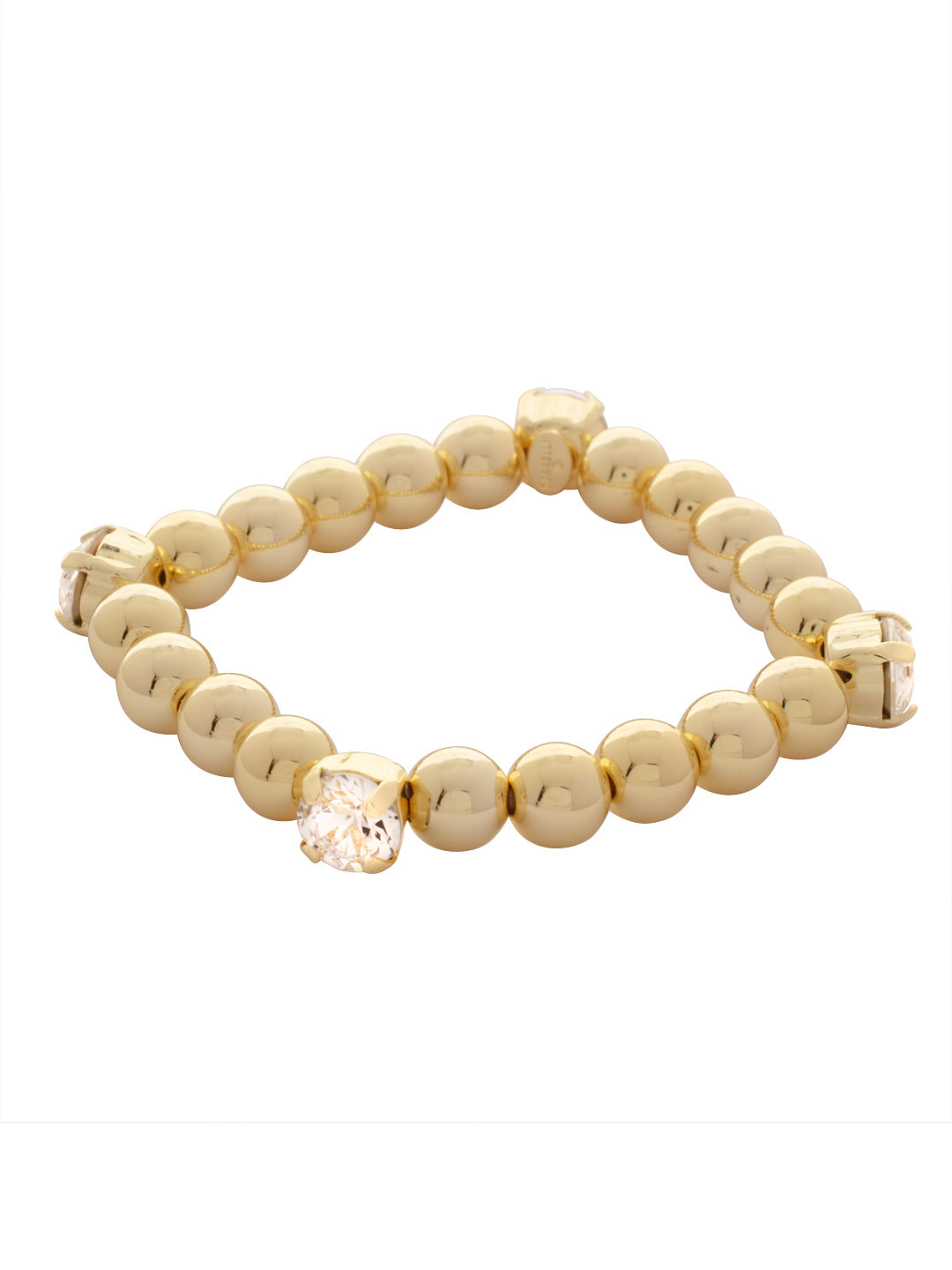 Four Crystal Stretch Bracelet - 4BFJ22BGCRY - <p>The Four Crystal Stretch Bracelet features repeating metal beads and four round cut crystals on a multi-layered stretchy jewelry filament, creating a durable and trendy piece. From Sorrelli's Crystal collection in our Bright Gold-tone finish.</p>