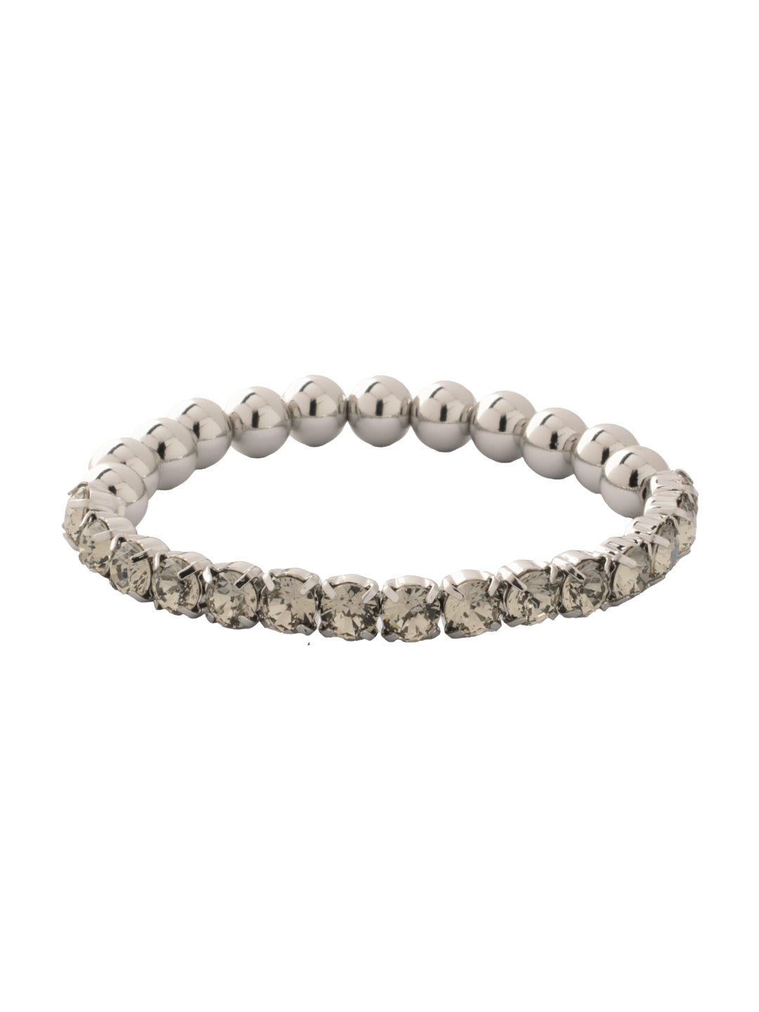 Mini Crystal Zola Stretch Bracelet - 4BFL5PDBD - <p>The Mini Crystal Zola Stretch Bracelet features half mini crystals and half beaded balls on a sturdy jewelers' filament, stretching to fit most wrists comfortably, without the hassle of a clasp! From Sorrelli's Black Diamond collection in our Palladium finish.</p>