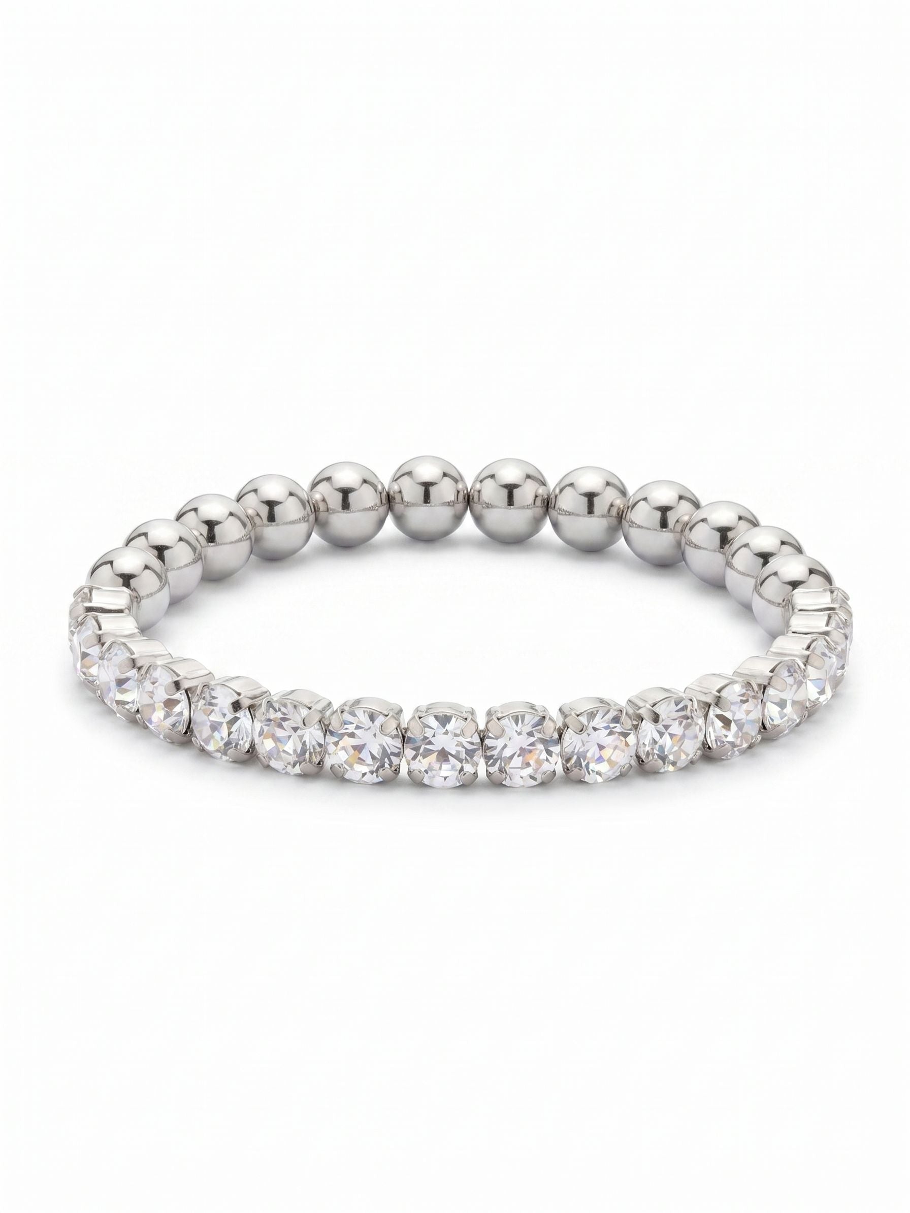Mini Crystal Zola Stretch Bracelet - 4BFL5PDCRY - <p>The Mini Crystal Zola Stretch Bracelet features half mini crystals and half beaded balls on a sturdy jewelers' filament, stretching to fit most wrists comfortably, without the hassle of a clasp!</p>