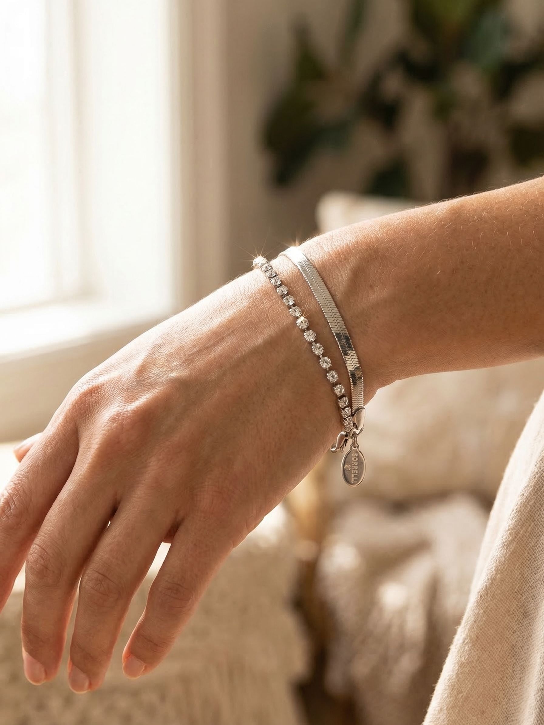 Mini Crystal Snake Chain Tennis Bracelet - 4BGB8PDCRY