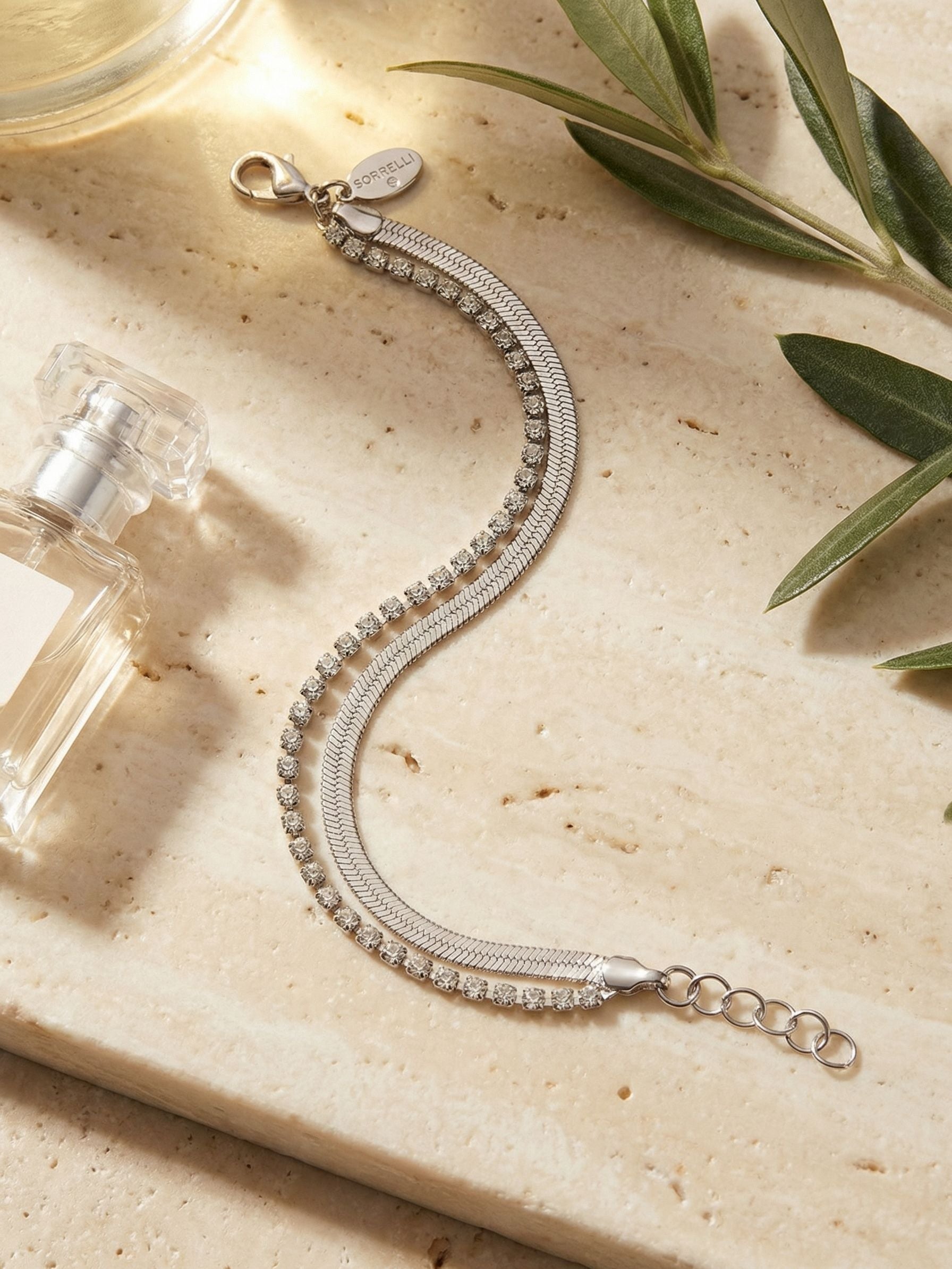 Mini Crystal Snake Chain Tennis Bracelet - 4BGB8PDCRY