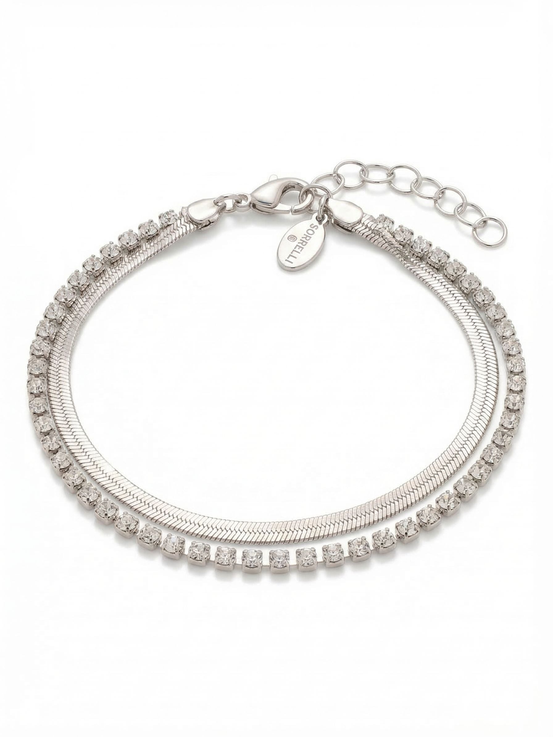 Mini Crystal Snake Chain Tennis Bracelet - 4BGB8PDCRY