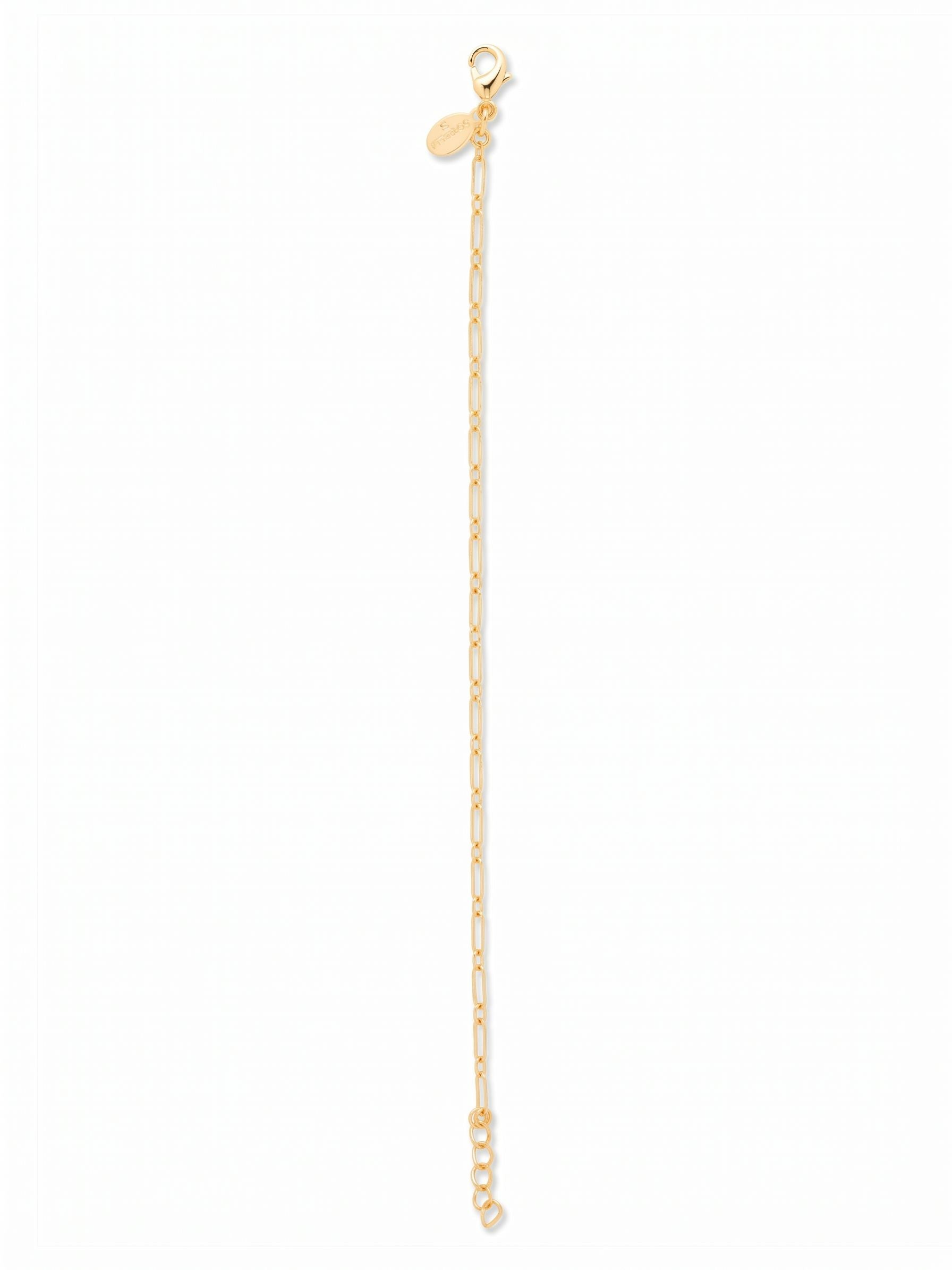 Simple Chain Tennis Bracelet - 4BGE3BGMTL - <p>A foundational piece for your rotation, this delicate chain catches the light through alternating elongated links. The bright gold-tone metal offers a fluid drape that looks intentional worn solo and layers seamlessly beside heavier cuffs or crystal tennis styles. An extension chain lets you adjust how it drops along your arm.</p><ul>
<li>Alternating elongated and round links create a fluid, airy texture</li>
<li>Minimalist metallic design built for versatile everyday layering</li>
<li>Lobster claw clasp</li>
<li>3/4-inch adjustable extension chain</li>
<li>Protective e-coat finish for lasting wear</li>
<li>Includes signature organza pouch for gifting and travel</li>
</ul>