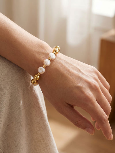 Pearl & Bead Stretch Bracelet - 4BGK6BGMDP