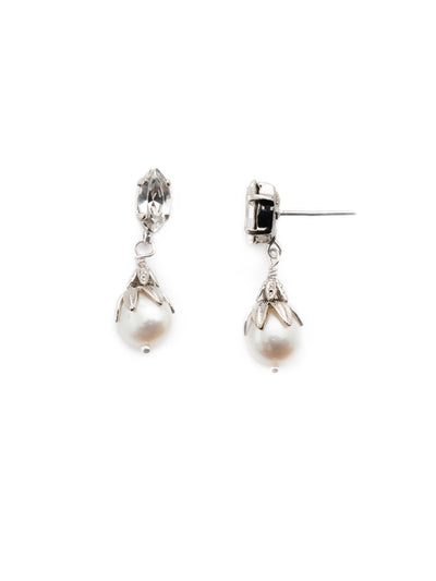 Jovi Dangle Earrings - 4EEF5RHCRY - <p>Simple. Stunning. A single pearl dangles from this navette cut crystal that makes the perfect gift for anyone - including yourself. We won't tell. From Sorrelli's Crystal collection in our Palladium Silver-tone finish.</p>