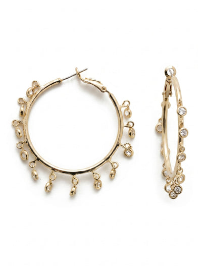 Charming Departure Crystal Hoop Earrings - 4EEK26BGCRY - <p>Classic hoops get thrown a curve when you add dainty, dangling drops of sparkling crystals. So stylish! From Sorrelli's Crystal collection in our Bright Gold-tone finish.</p>
