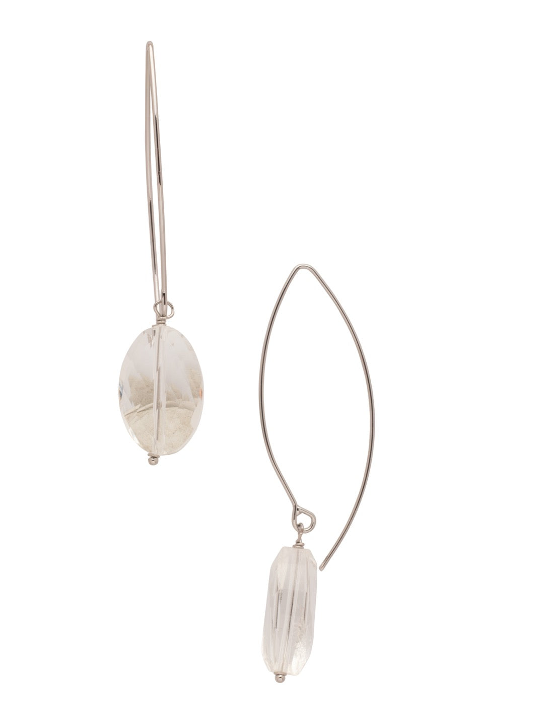 Finch Dangle Earrings - 4EES51PDCRY - <p>The Finch Dangle Earrings are proof-positive that sometimes less is more. Their unique slim metal base drips with a single freshwater pearl that's undeniably fashionable. From Sorrelli's Crystal collection in our Palladium finish.</p>