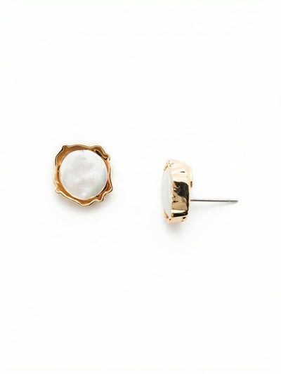 Diana Stud Earrings - 4EEU10BGMDP - <p>A modern take on the classic pearl stud. The white coin pearl offers a flat, luminous surface framed by a fluid, organic metal border. At just over half an inch across, they read as a substantive metallic accent from a distance and reveal their subtle iridescence up close. An oversized comfort back ensures the earring sits flush and secure against the ear all day, making them an effortless choice for daily wear.</p><ul>
<li>Fluid, scalloped metal border framing a flat coin pearl</li>
<li>Post with oversized comfort-clutch back</li>
<li>Protective e-coat finish for lasting wear</li>
<li>Includes signature organza pouch for gifting and travel</li>
</ul>