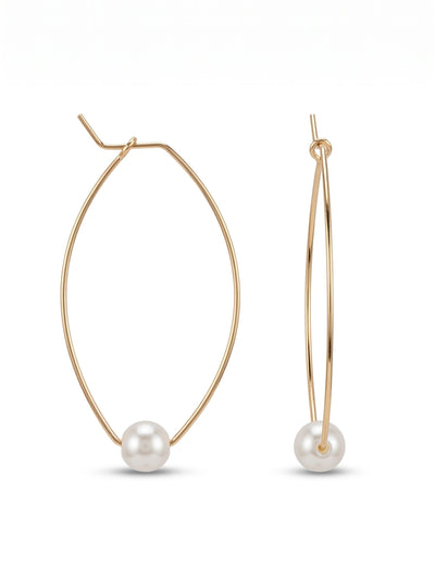 Camilla Hoop Earrings - 4EEV12BGMDP - <p>A delicate reimagining of the classic hoop. A slender, elongated wire traces a minimal silhouette, drawing the eye down to a single baroque pearl bead that appears to float near the jawline. The exceptionally lightweight construction sways freely with your movement, making it an effortless choice for days when you want understated polish.</p><ul>
<li>Slender, elongated hoop silhouette anchored by a single baroque pearl bead</li>
<li>Ultra-lightweight earwire design ensures comfortable, continuous movement</li>
<li>Includes signature organza pouch for gifting and travel</li>
</ul>