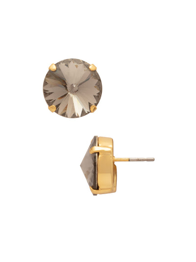 Nadine Stud Earrings - 4EEZ17BGBD - <p>The Nadine Stud Earrings feature a single round cut crystal on a post. Need help picking a stud? <a href="https://www.sorrelli.com/blogs/sisterhood/round-stud-earrings-101-a-rundown-of-sizes-styles-and-sparkle">Check out our size guide!</a> From Sorrelli's Black Diamond collection in our Bright Gold-tone finish.</p>