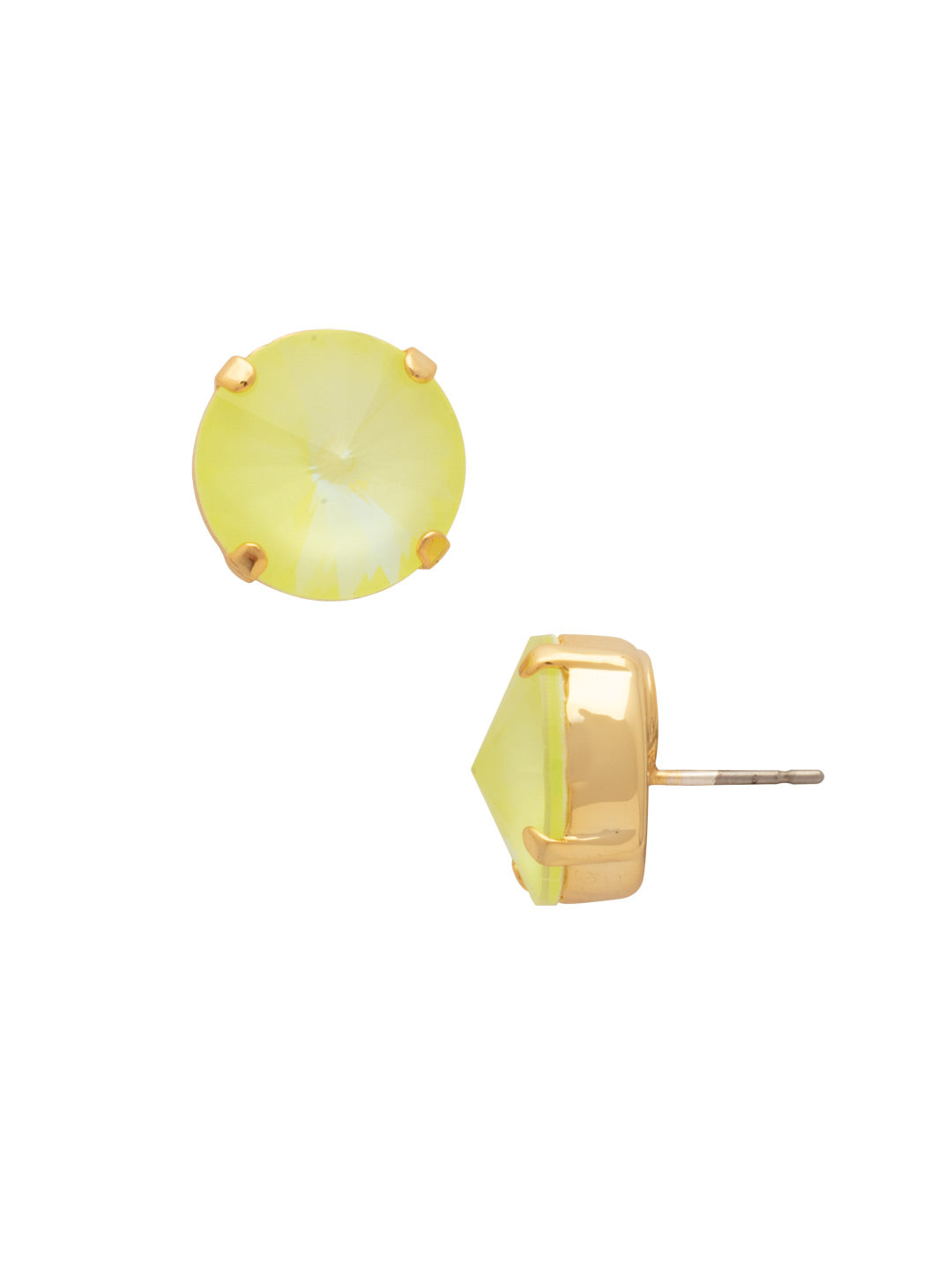 Nadine Stud Earrings - 4EEZ17BGELY - <p>The Nadine Stud Earrings feature a single round cut crystal on a post. Need help picking a stud? <a href="https://www.sorrelli.com/blogs/sisterhood/round-stud-earrings-101-a-rundown-of-sizes-styles-and-sparkle">Check out our size guide!</a> From Sorrelli's Electric Yellow collection in our Bright Gold-tone finish.</p>