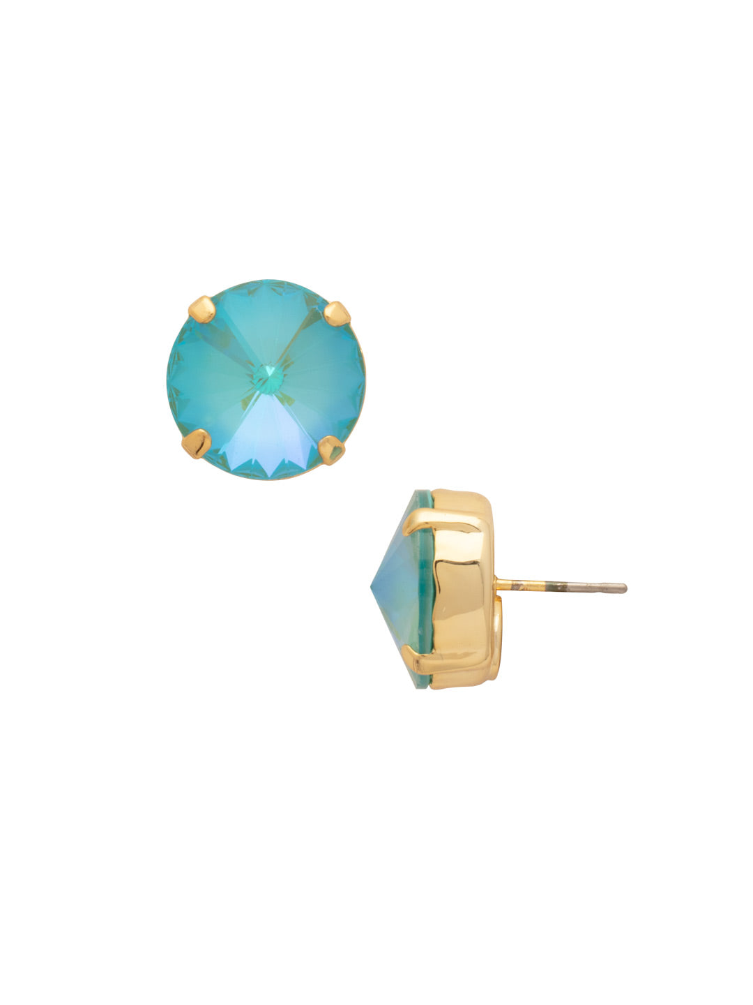 Nadine Stud Earrings - 4EEZ17BGSBD - <p>The Nadine Stud Earrings feature a single round cut crystal on a post. Need help picking a stud? <a href="https://www.sorrelli.com/blogs/sisterhood/round-stud-earrings-101-a-rundown-of-sizes-styles-and-sparkle">Check out our size guide!</a> From Sorrelli's Summer Blue Delite collection in our Bright Gold-tone finish.</p>