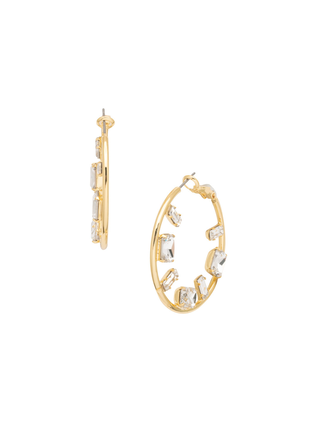 Gale Hoop Earring - 4EFC17BGCRY - <p>The Gale Hoop Earrings feature crystal baguettes lining the inside of a classic metal hoop. From Sorrelli's Crystal collection in our Bright Gold-tone finish.</p>