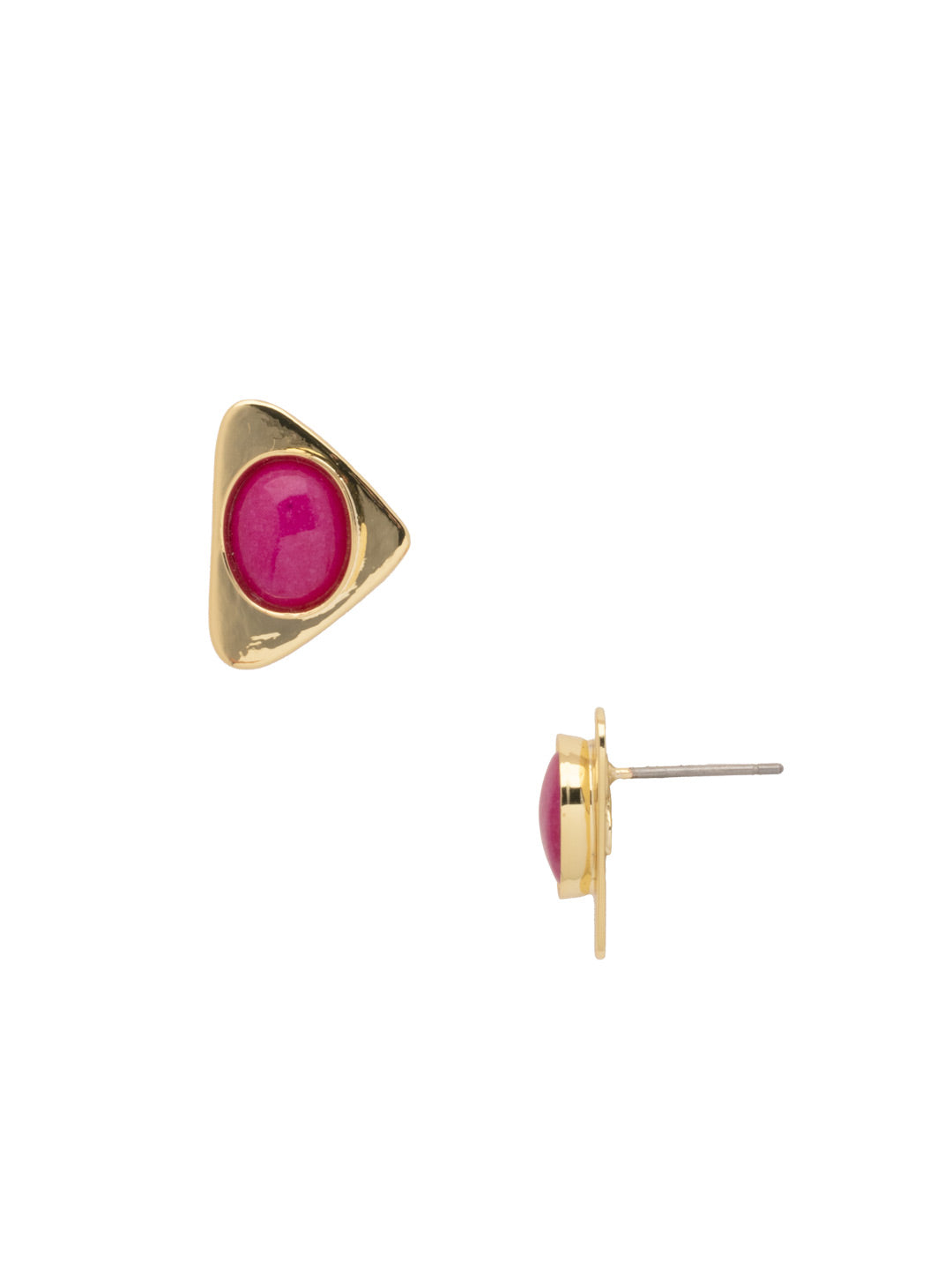 Janis Stud Earrings - 4EFF171BGBML - <p>The Janis Stud Earrings feature a single semi-precious stone in the center of a rounded triangle metal disk. From Sorrelli's BRIGHT MULTI collection in our Bright Gold-tone finish.</p>
