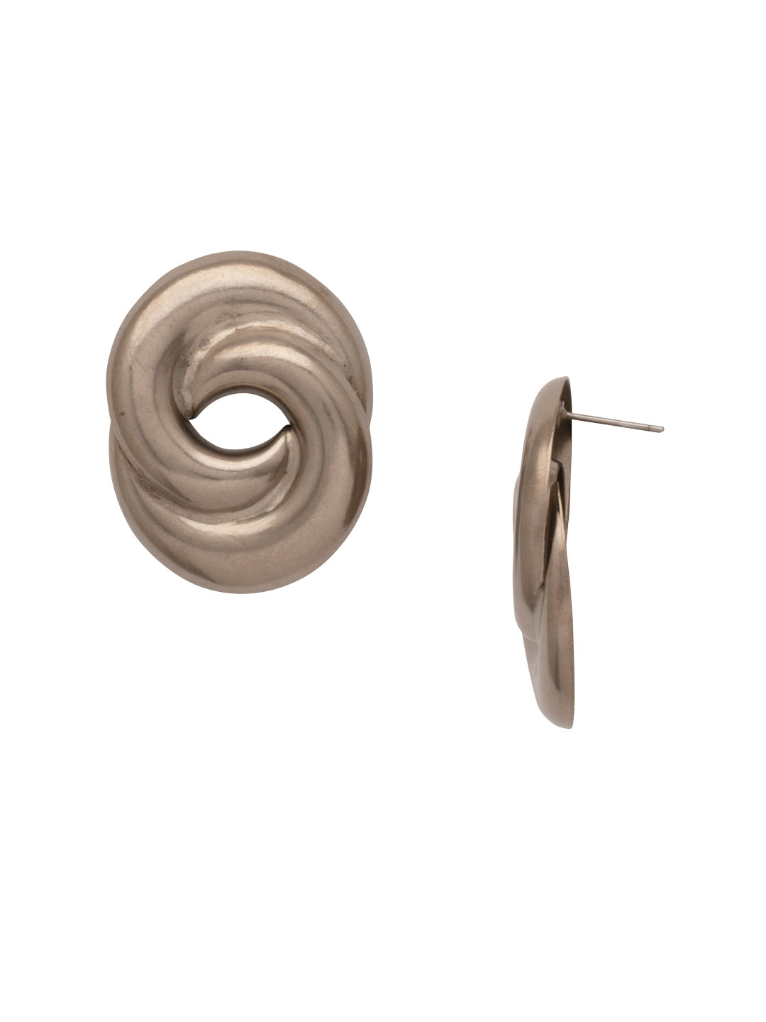 Rumor Statement Earrings - 4EFF2ASMTL - <p>The Rumor Statement Earrings will have everyone talking! An overstated metal hoop disk sits on a post, making it a perfect statement that's both fashionable and lightweight for all day wear. From Sorrelli's Bare Metallic collection in our Antique Silver-tone finish.</p>