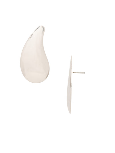 Acadia Statement Earrings - 4EFJ28PDMTL - <p>The Acadia Statement Earrings feature a domed sloped metal teardrop on a post. From Sorrelli's Bare Metallic collection in our Palladium finish.</p>