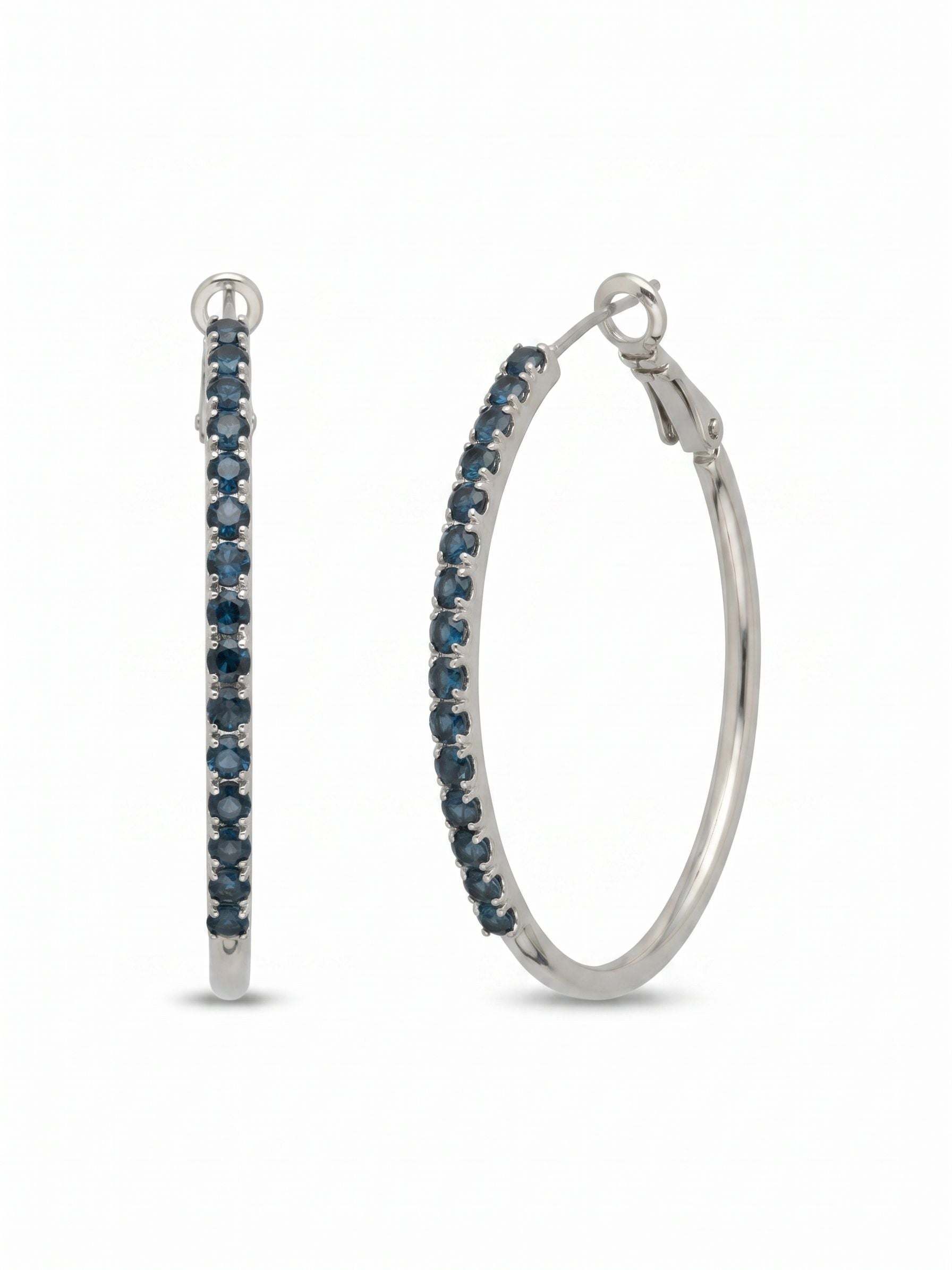 Farah Hoop Earrings - 4EFL13PDASP - <p>The Farah Hoop Earrings feature a delicate rhinestone chain embellished on a classic metal hoop. From Sorrelli's Aspen SKY collection in our Palladium finish.</p>